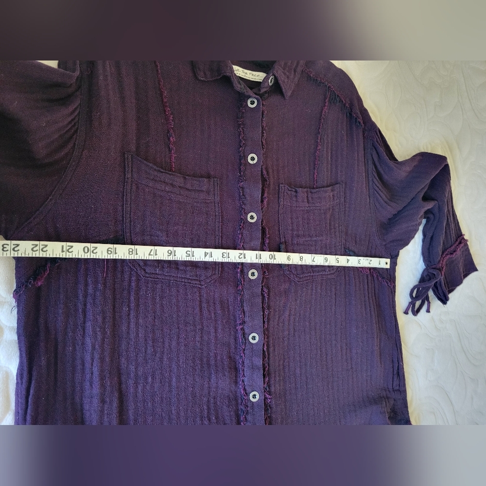 We The Free, Free People Intentionally Distressed Button Down Size Med. - Picture 8 of 8